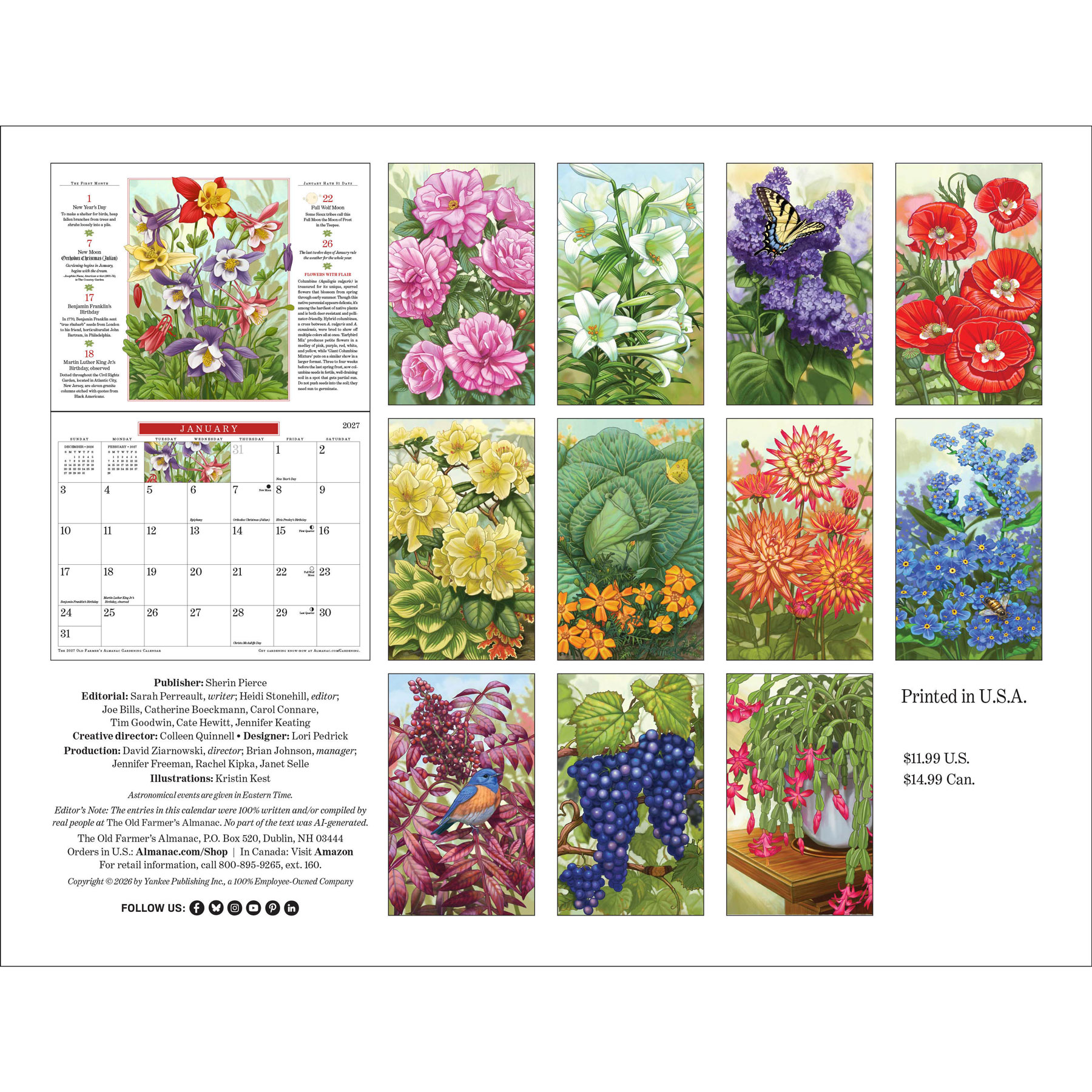 2027 Gardening Calendar Back Cover