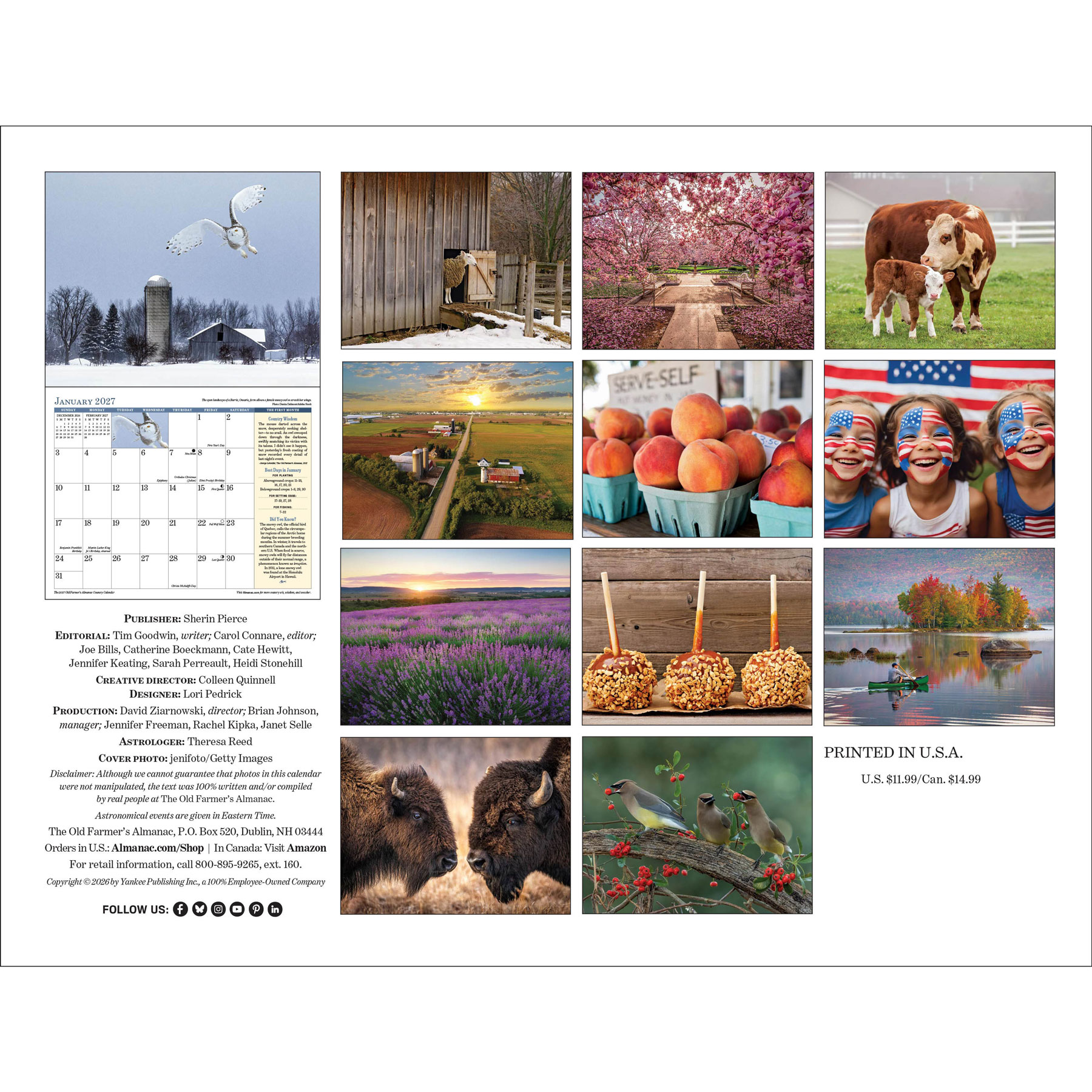 2027 Country Calendar Back Cover