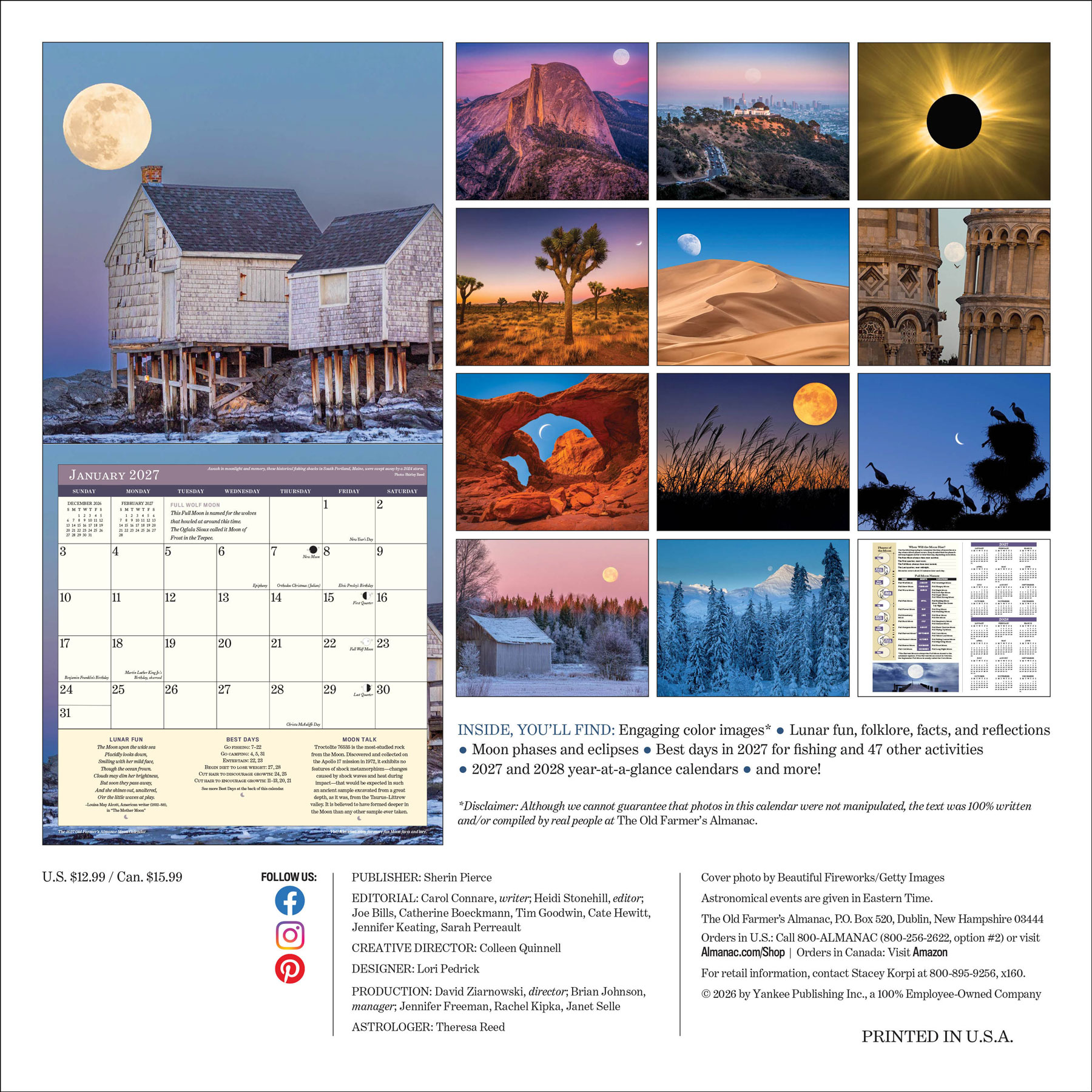 2027 Moon Calendar Back Cover