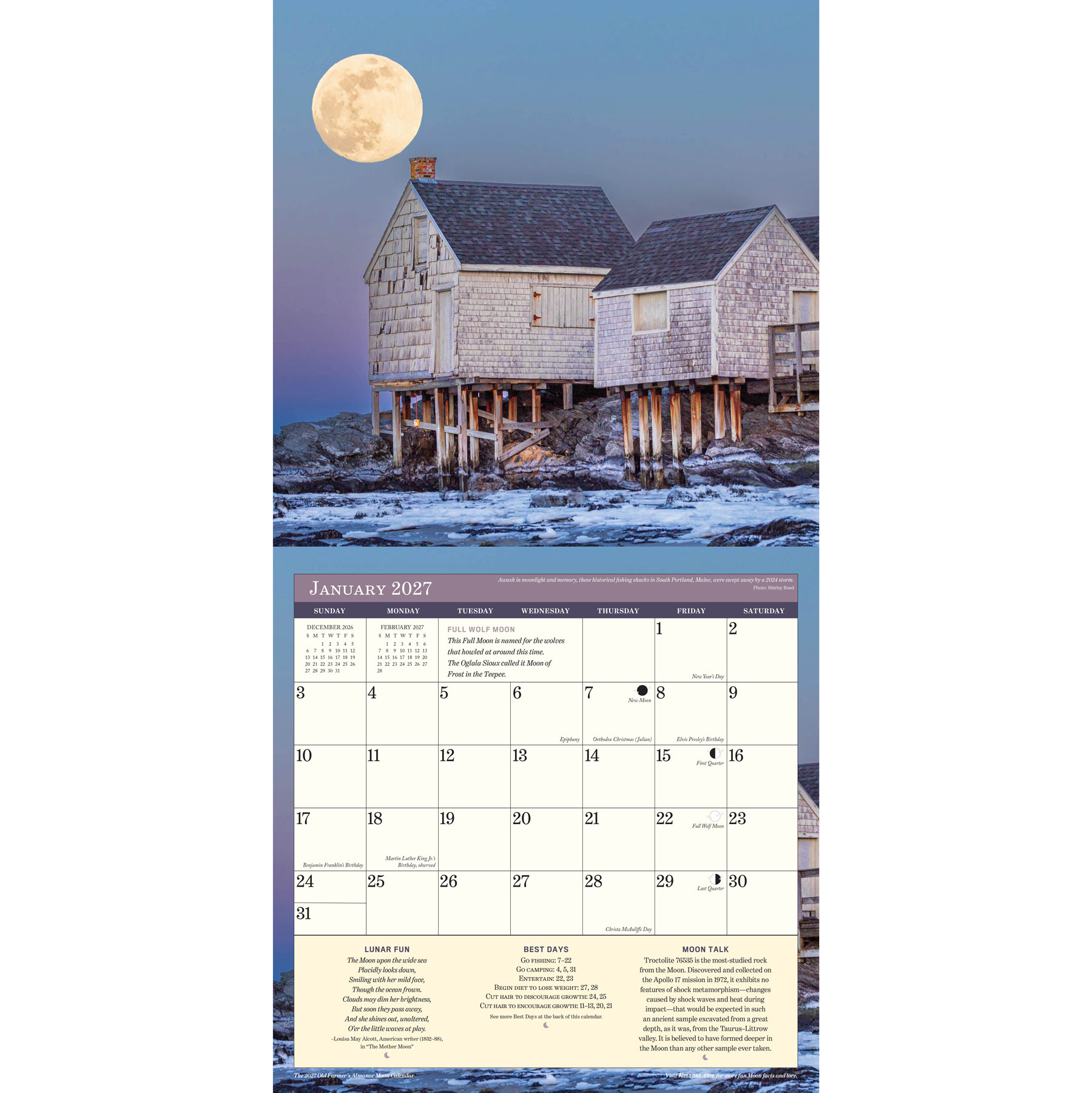 2027 Moon Calendar Spread