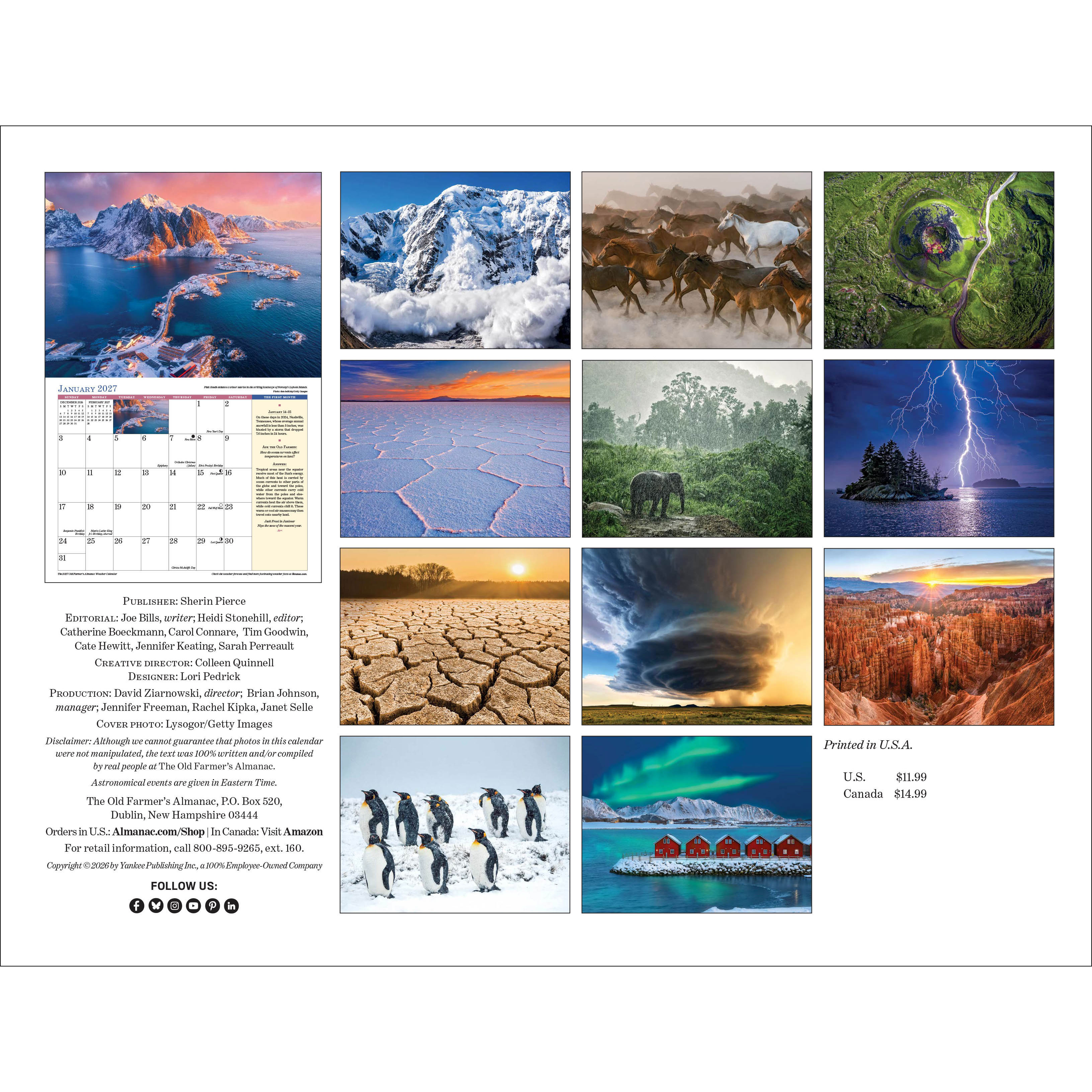 2027 Weather Calendar Back Cover