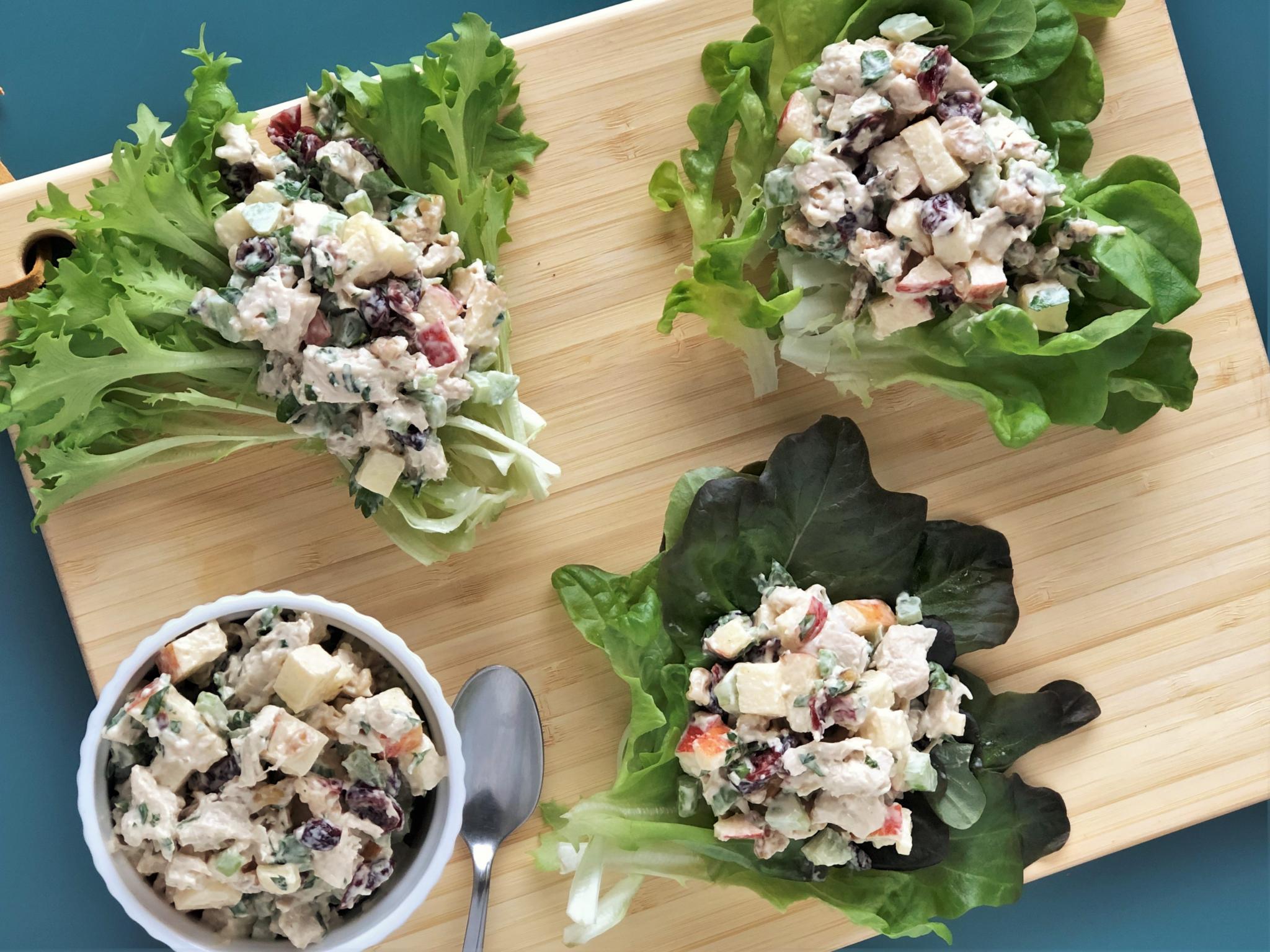 Turkey Salad on lettuce. Photo by Sam Jones.