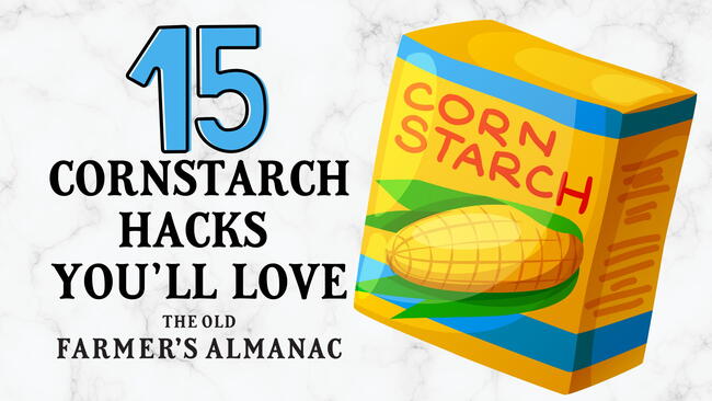 15 cornstarch hacks you'll love, illustration of yellow and blue corn starch box