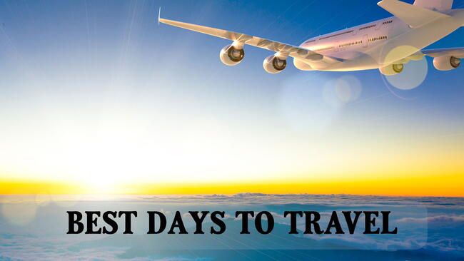 best days to travel, plane in the sky over the ocean