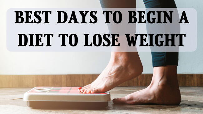 woman on scale, best days to start a diet to lose weight