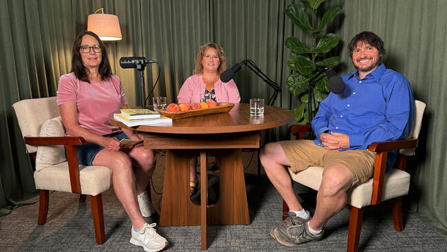 The Almanac Editors on the Podcast Set