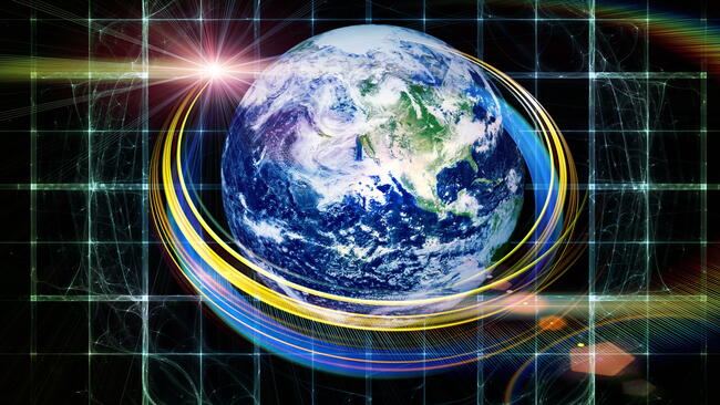 digital image of the earth spinning