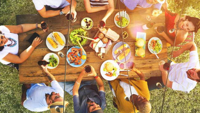 Friends Friendship Outdoor Dining People Concept