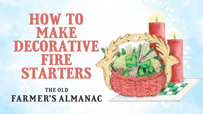 how to make decorative fire starters, fire sticks and pinecones in a basket