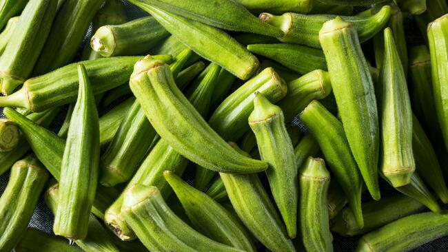 harvested okra pods