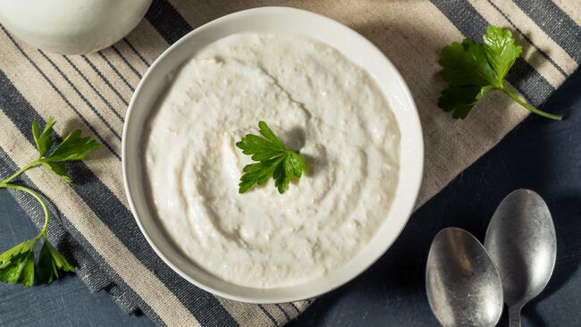 Homemade Organic Horseradish Sauce in a Bowl