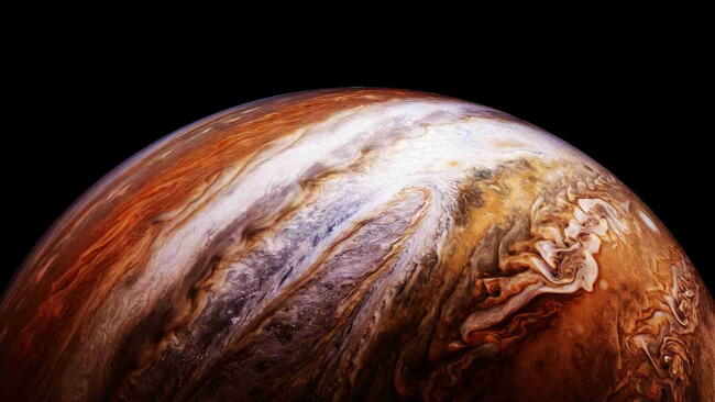 Planet Jupiter, on a dark background