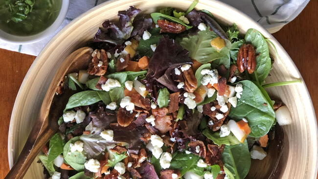 sweet potato pear pecan salad