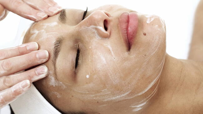Woman receiving a natural beauty treatment