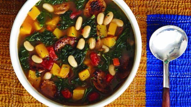 Kale, Sausage, and White Bean Soup