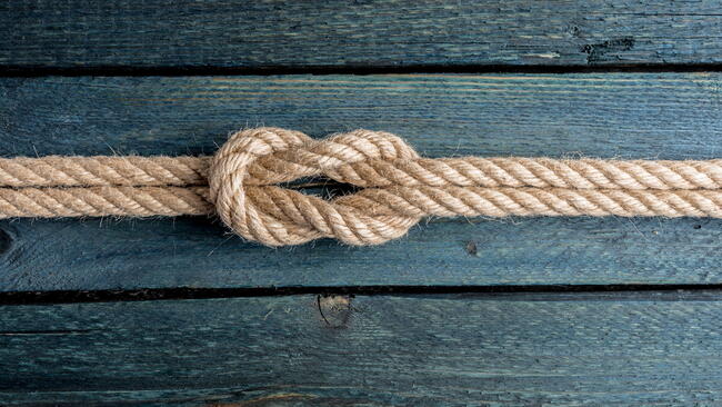 Rope tied into a Square Knot