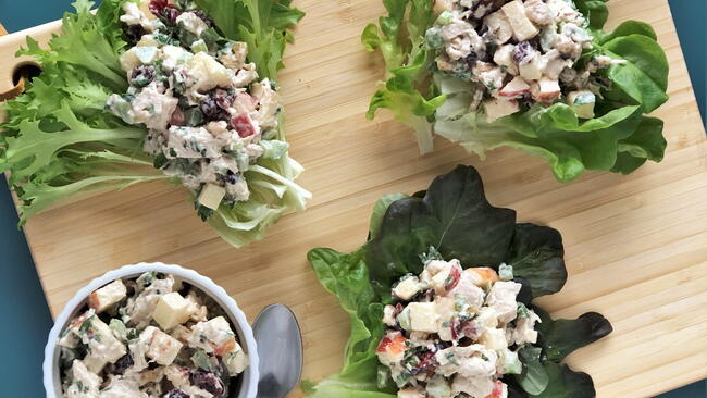 turkey salad on lettuce cups
