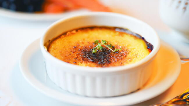 Turnip Creme Brulee in a white Ramikin