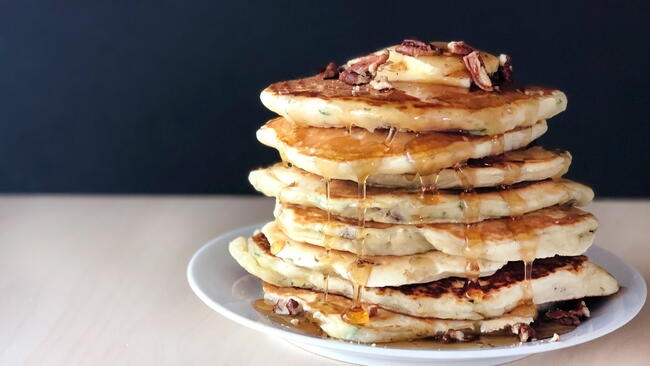 zucchini pecan pancakes
