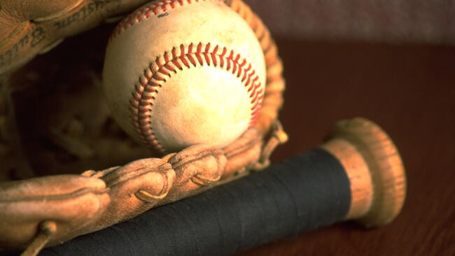 Baseball, Baseball glove, and Baseball bat