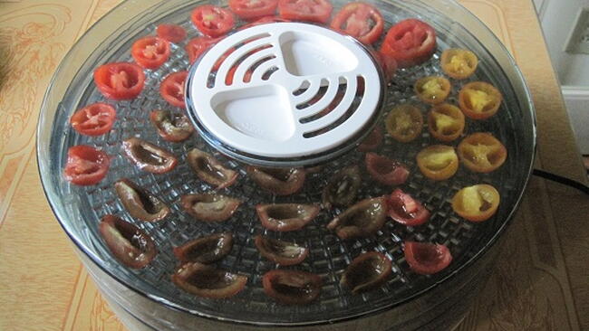 Food Dehydrator with tomatoes on it
