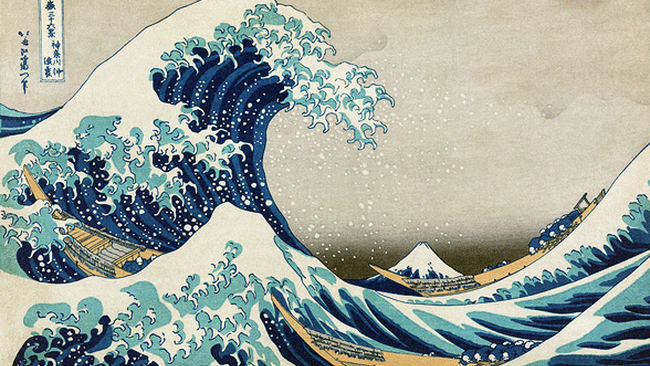 a hokusai wave, japanese image, Haiku