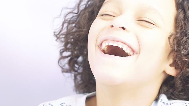 closeup of laughing child