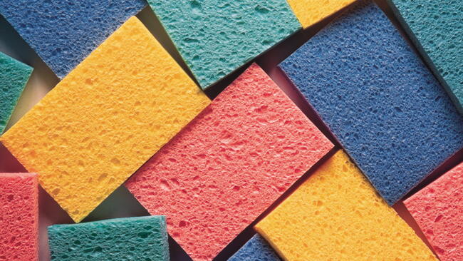 multiple colors of sponges