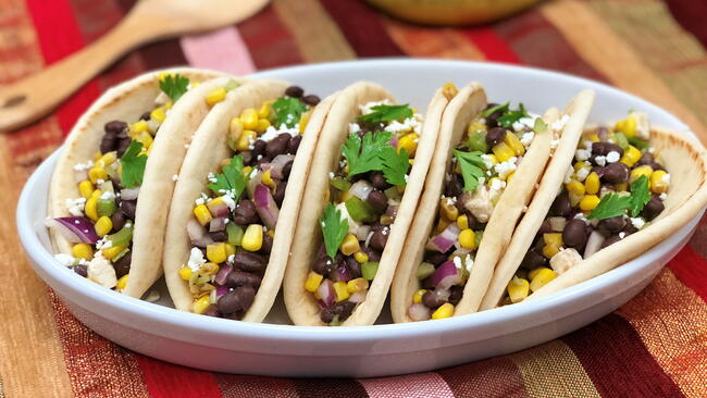 Corn and Black Bean Pitas