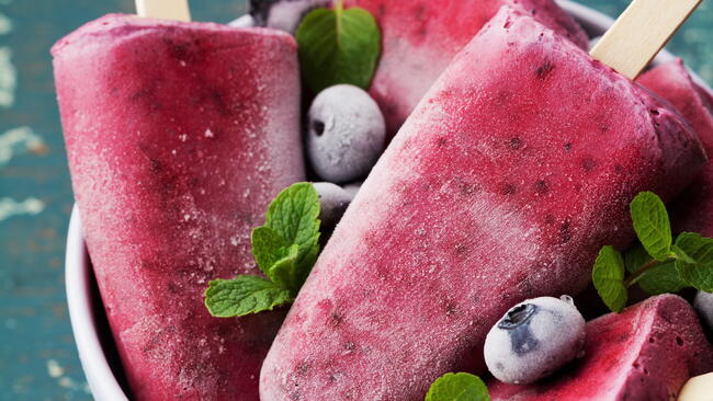 Cran-Banana-Blueberry Popsicles
