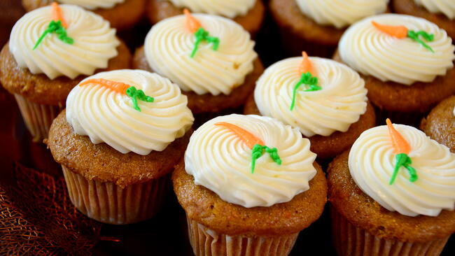 Carrot Cupcakes with Cream-Cheese Frosting