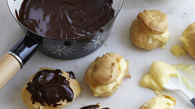 chocolate frosted eclairs