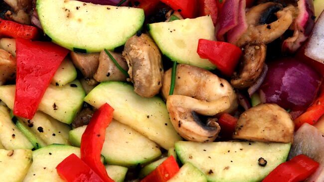 image of sliced, stir fried vegetables