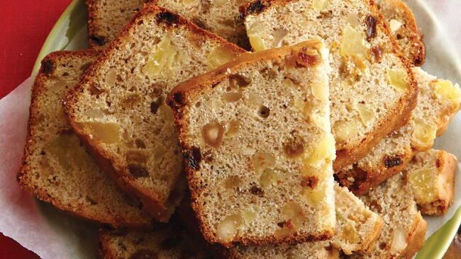 slices of fruitcake on a plate