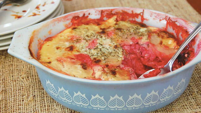 Beets and Potatoes Au Gratin