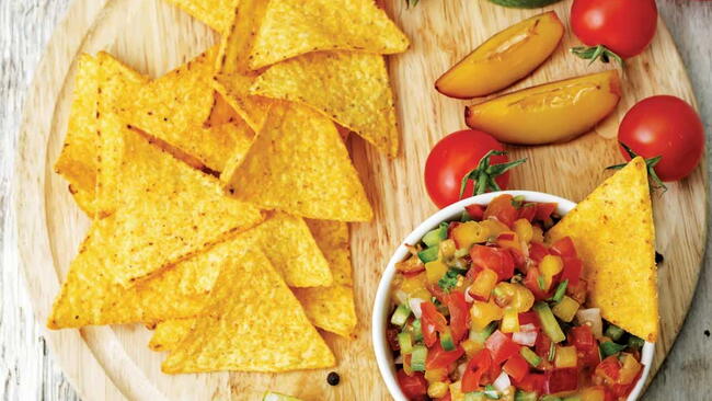 Peach, Red Onion, and Tomato Salsa