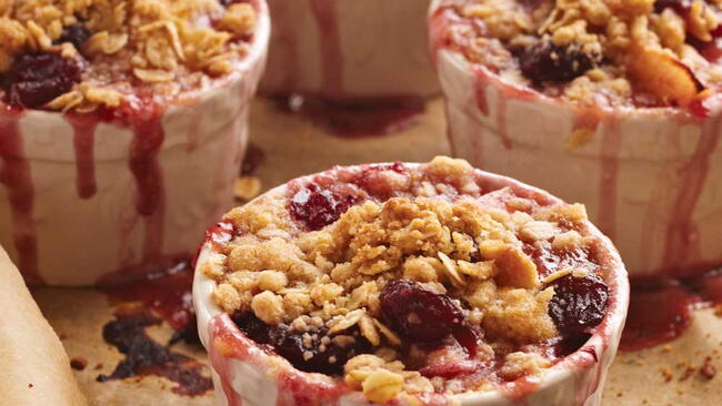 Individual Pear Cranberry Crisps