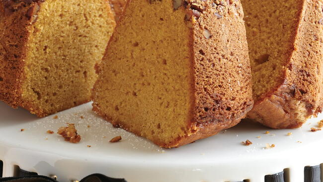 Pecan-Crust Sweet Potato Pound Cake