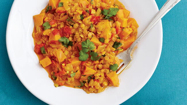 Sweet Potato Lentil Coconut Curry