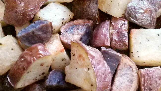 Roasted Red, White, and Blue Potatoes