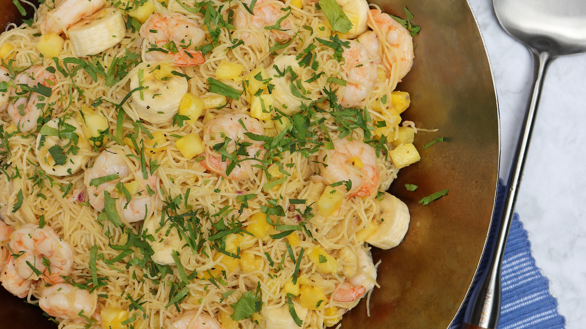 spicy banana shrimp stir fry