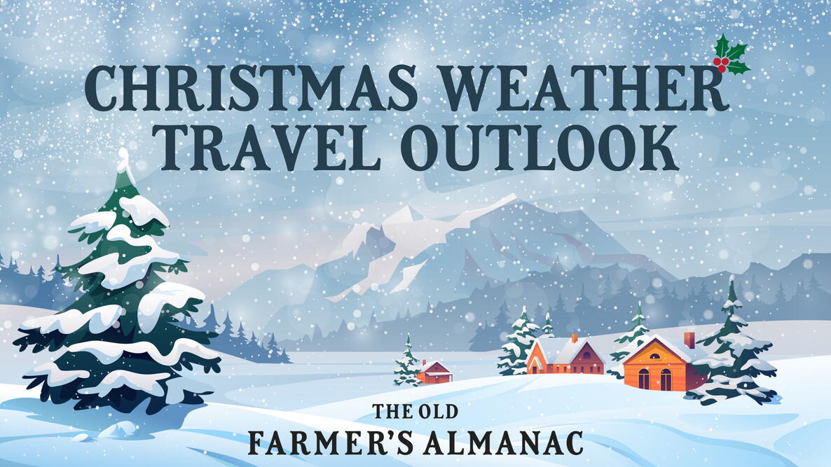 Outdoor christmas scene, christmas weather travel outlook, houses in the snow