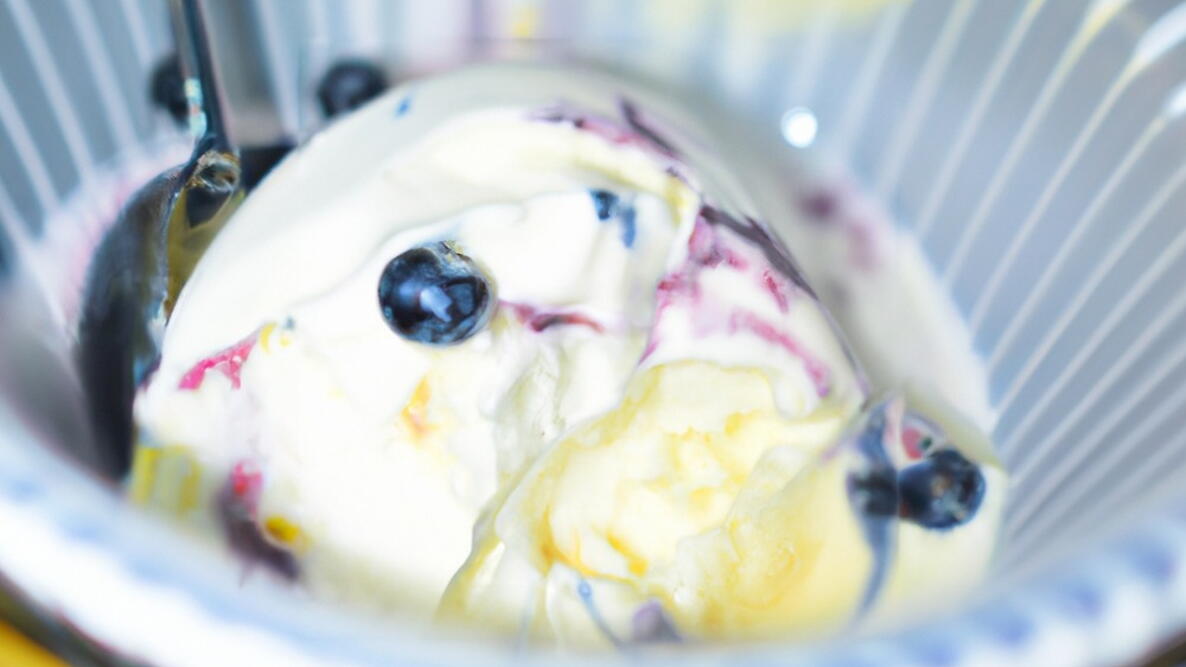 Creme Fraiche-Blueberry Ice Cream