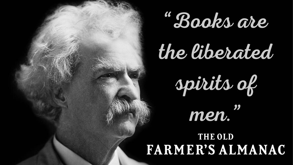 mark twain, books are the liberated spirits of men