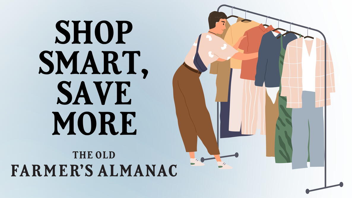 illustration of woman shopping for clothes