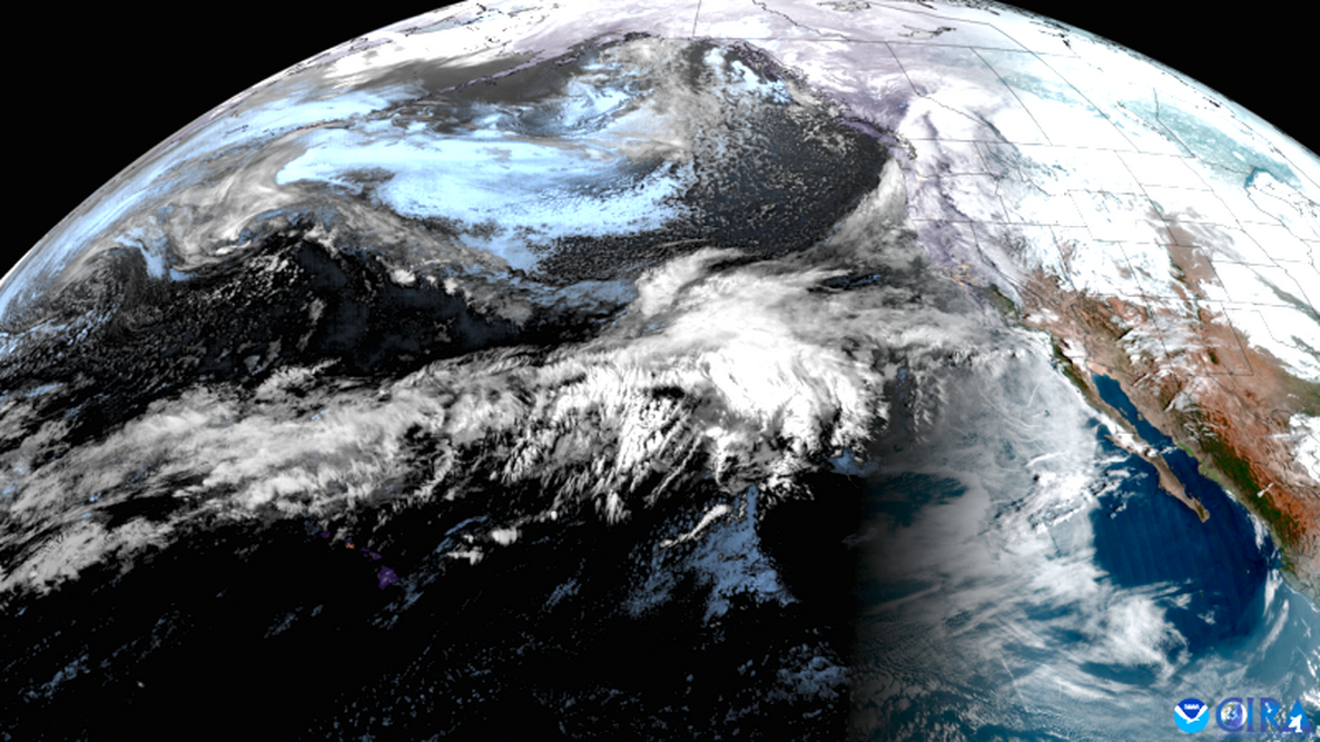 Illustration of earth from space, with US state lines visible
