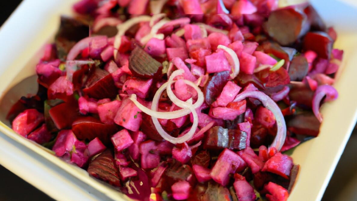 Beet and Turnip Salad with onions