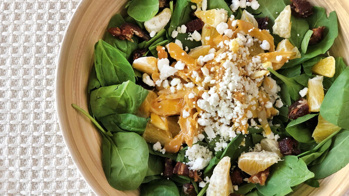 chicken spinach orange salad