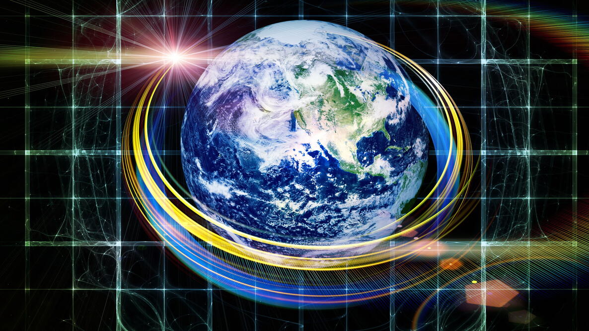 digital image of the earth spinning