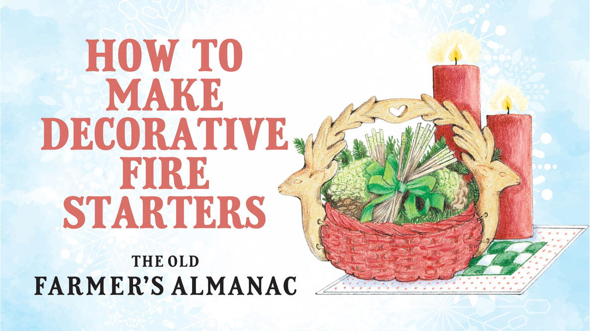 how to make decorative fire starters, fire sticks and pinecones in a basket